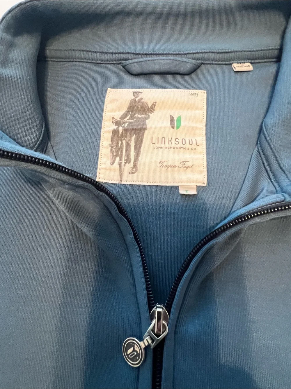 Linksoul Men's Zip-Neck Sweaters (2) - Gray & Teal Blue